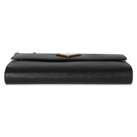 Prada Black Saffiano Wallet With Strap - Picture 4 of 6